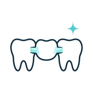 Icon of a traditional fixed dental bridge
